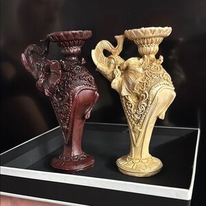 Elegant Elephant candle holders- Set of 2